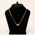 Gold Snake Chain Bean Pendant Necklace - View 2 - Shop Aizel
