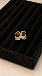 Gold Marquise & Round Crystal Statement Ring - View 2 - Shop Aizel