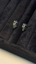 Green Marquise Crystal Stud Earrings - View 2 - Shop Aizel