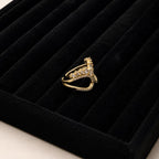 Gold Marquise & Round Crystal Statement Ring - View 3 - Shop Aizel