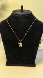 Gold CZ Pavé Elephant Charm Pendant Necklace - View 1 - Shop Aizel