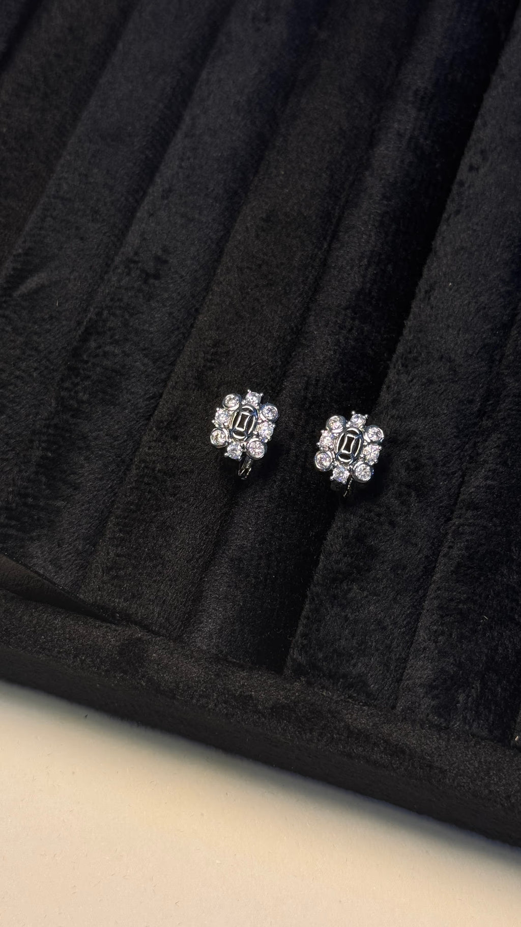 Crystal Floral Cluster Stud Earrings - View 2 - Shop Aizel
