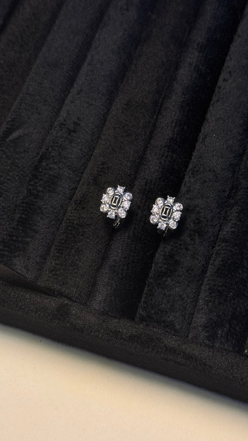 Crystal Floral Cluster Stud Earrings - View 2 - Shop Aizel