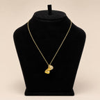 Gold Sculptural Petal Pendant Necklace - View 1 - Shop Aizel