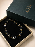 Black Onyx and Gold-Tone Crystal Statement Bracelet - View 1 - Shop Aizel