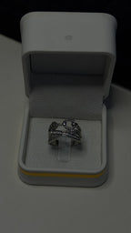 Silver Baguette and Pavé Crystal Statement Ring - View 7 - Shop Aizel