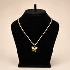 Pearl Chain Gold Butterfly Pendant Necklace - View 1 - Shop Aizel