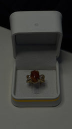 Gold Carnelian Oval Statement Ring - View 4 - Shop Aizel
