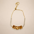 Gold Amber & Crystal Statement Bracelet - View 1 - Shop Aizel