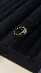 Multicolor Pavé Gemstone Gold Statement Ring - View 6 - Shop Aizel