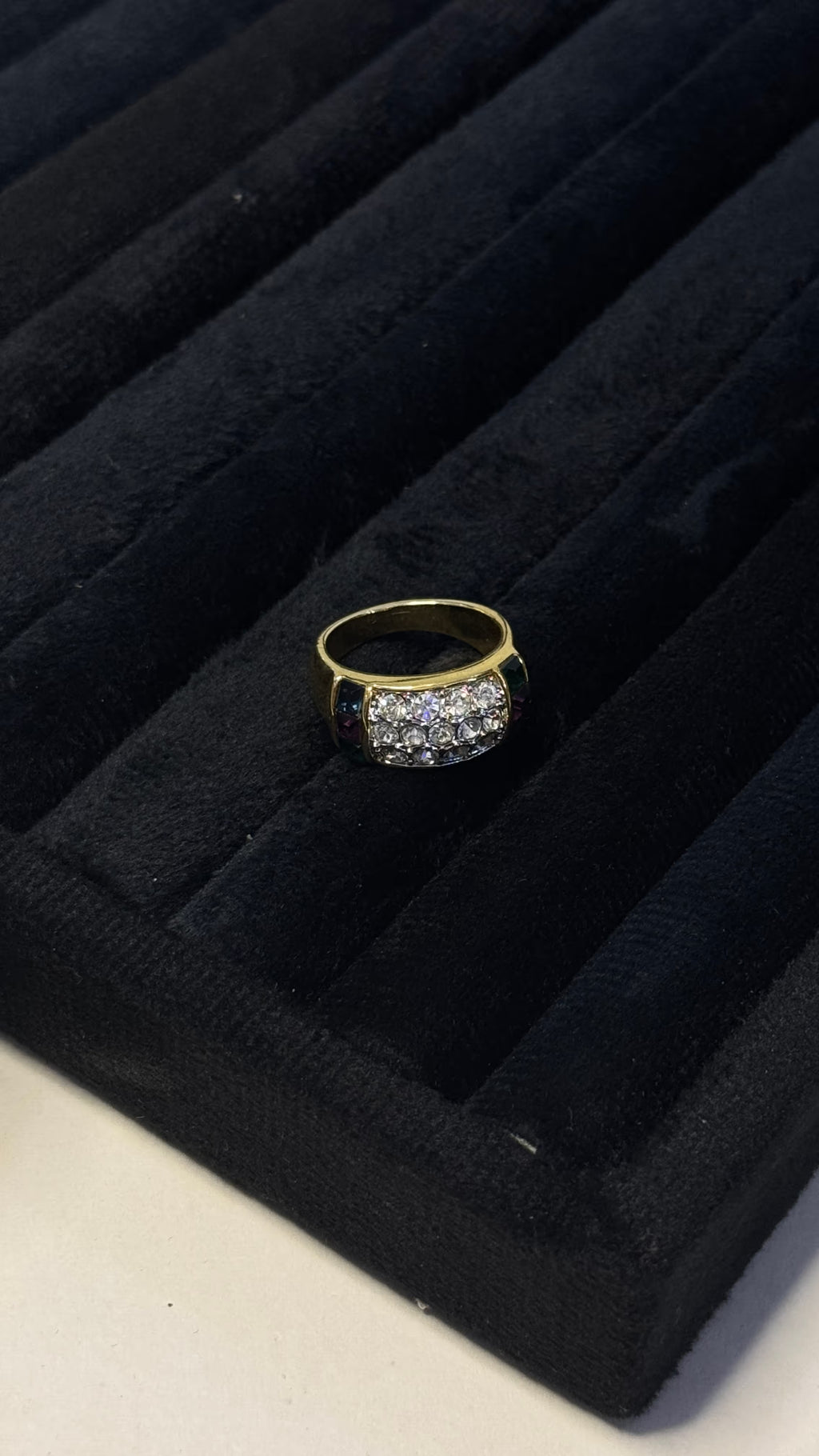 Multicolor Pavé Gemstone Gold Statement Ring - View 8 - Shop Aizel