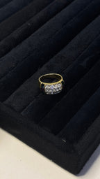 Multicolor Pavé Gemstone Gold Statement Ring - View 8 - Shop Aizel