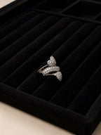 Silver Heart Pavé Cocktail Ring - View 2 - Shop Aizel