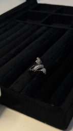 Silver Heart Pavé Cocktail Ring - View 5 - Shop Aizel