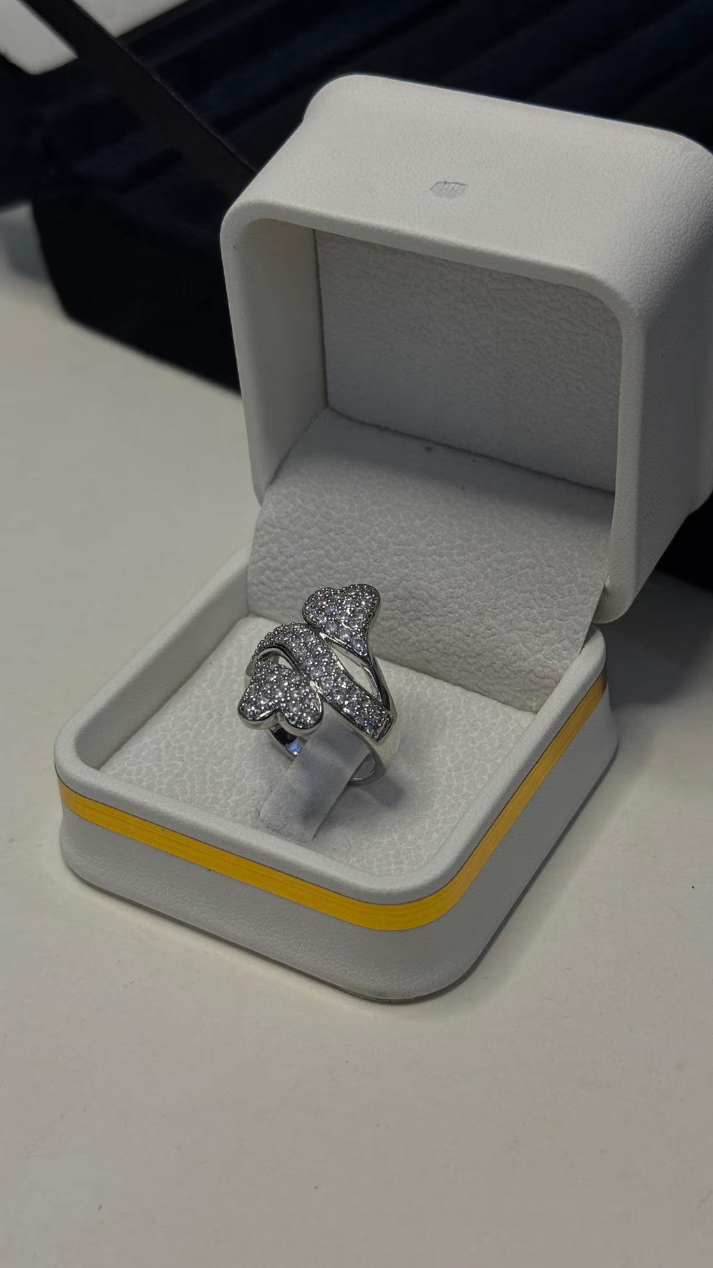Silver Heart Pavé Cocktail Ring - View 6 - Shop Aizel