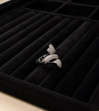 Silver Heart Pavé Cocktail Ring - View 3 - Shop Aizel