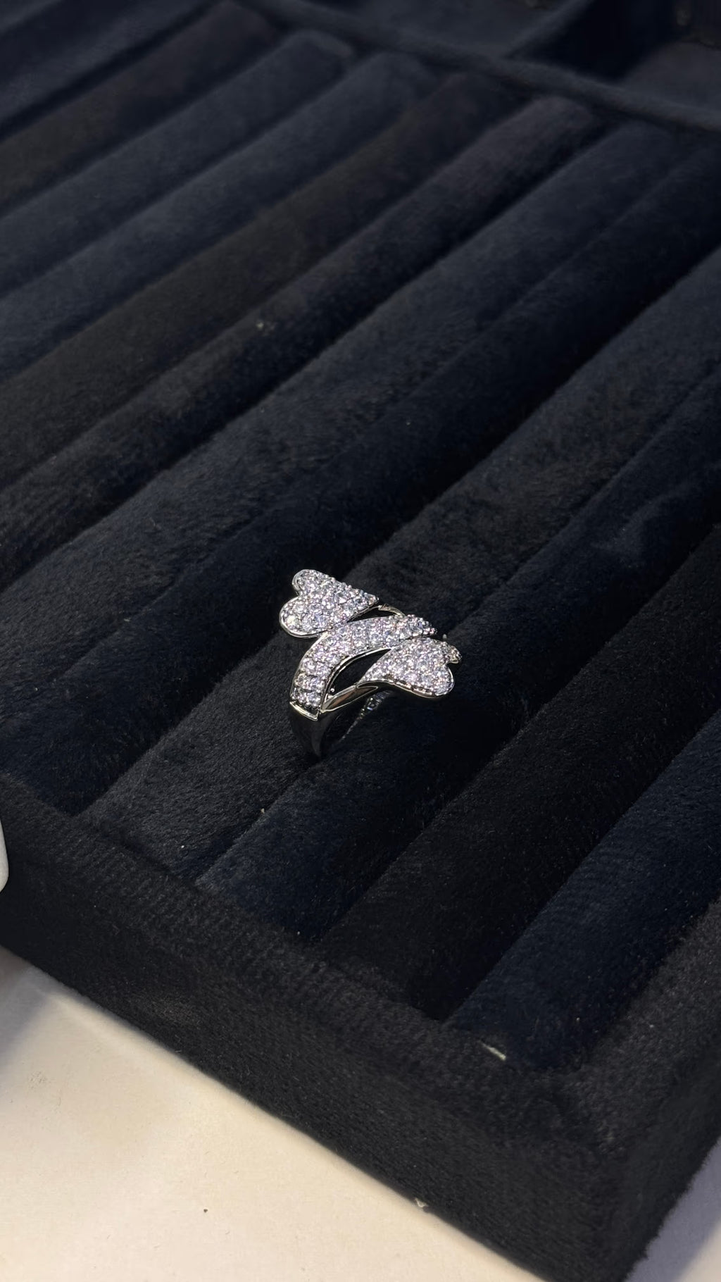 Silver Heart Pavé Cocktail Ring - View 8 - Shop Aizel