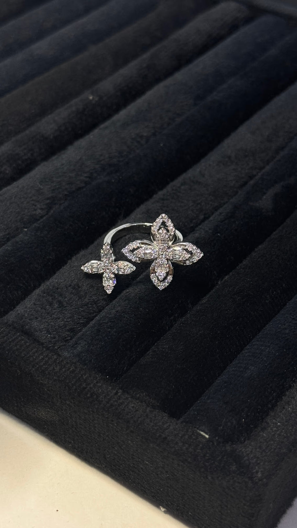Silver Floral Petal Statement Ring - View 5 - Shop Aizel