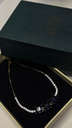 Deep Amethyst & Clear Crystal Gold-Tone Bracelet - View 10 - Shop Aizel