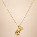 Sculptural CZ Pavé Abstract Gold Pendant Necklace - View 1 - Shop Aizel