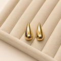 Polished Gold Teardrop Earrings - View 1 - Shop Aizel