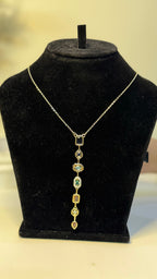 Multi-Stone Vertical Drop Pendant Necklace - Original 1 - Shop Aizel