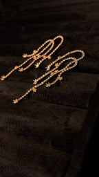 Gold Crystal Cascade Drop Earrings - View 6 - Shop Aizel