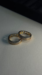 Gold Pavé Crystal Hoop Earrings - View 4 - Shop Aizel