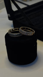 Gold Pavé Crystal Hoop Earrings - View 5 - Shop Aizel