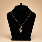 Crystal Music Note Pendant Necklace - View 1 - Shop Aizel