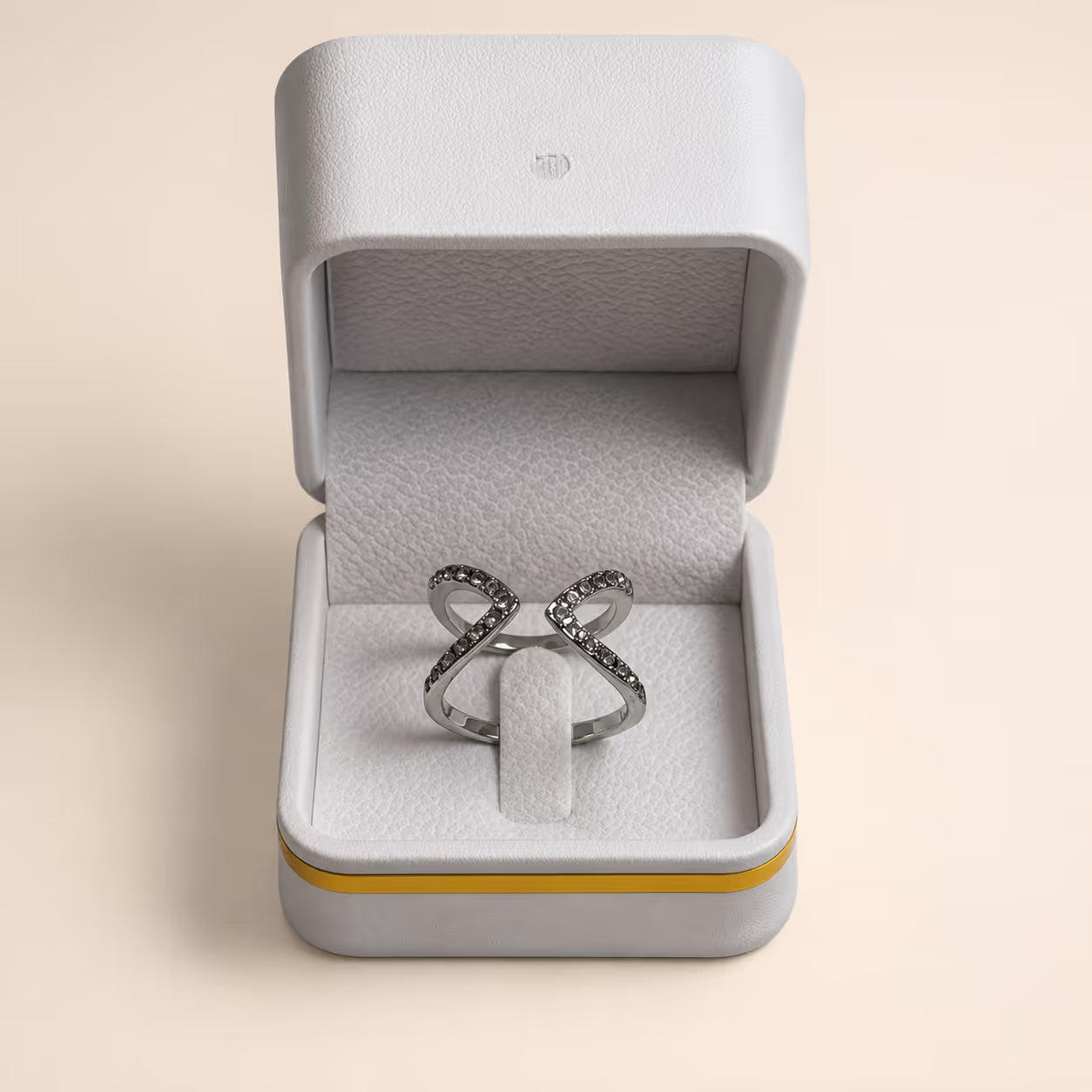 Silver Infinity Interlocking Stone Ring - View 1 - Shop Aizel