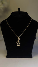 Crystal Music Note Pendant Necklace - Original 1 - Shop Aizel