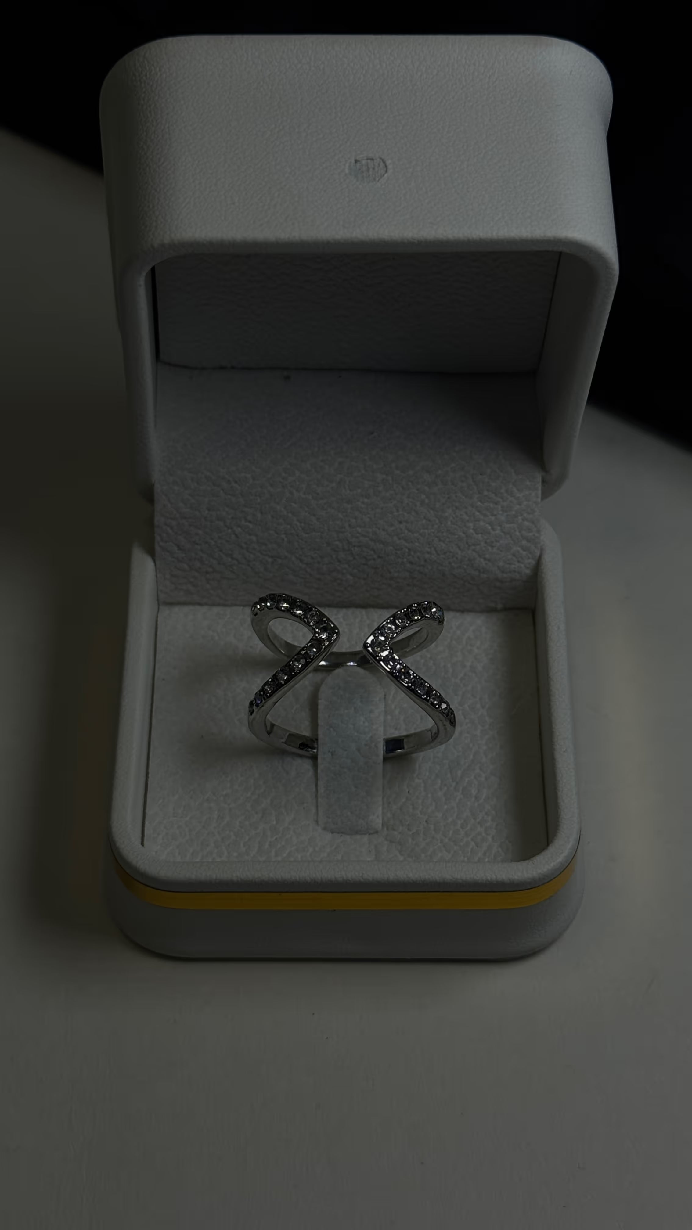Silver Infinity Interlocking Stone Ring - View 5 - Shop Aizel