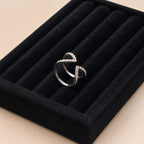 Silver Infinity Interlocking Stone Ring - View 2 - Shop Aizel