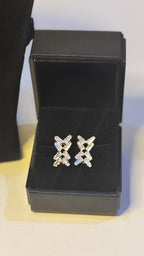 Gold CZ Baguette Cross Pendant Necklace & Earring Set - View 4 - Shop Aizel