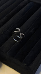 Silver Infinity Interlocking Stone Ring - View 6 - Shop Aizel