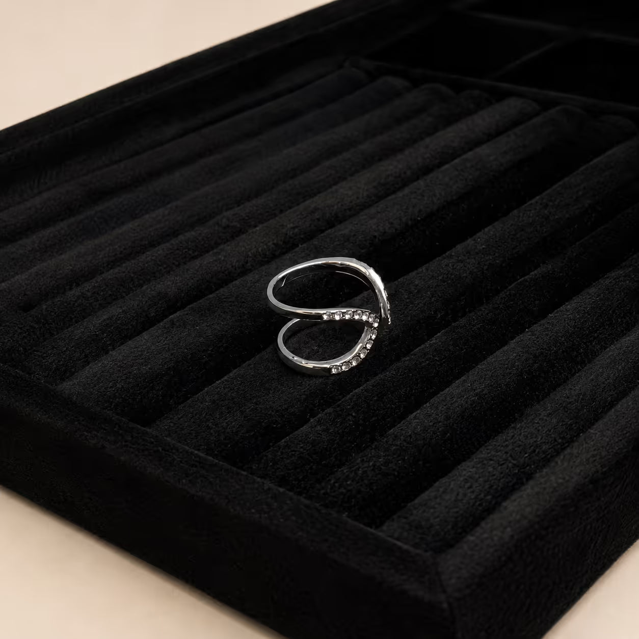 Silver Infinity Interlocking Stone Ring - View 3 - Shop Aizel