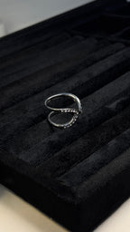 Silver Infinity Interlocking Stone Ring - View 7 - Shop Aizel