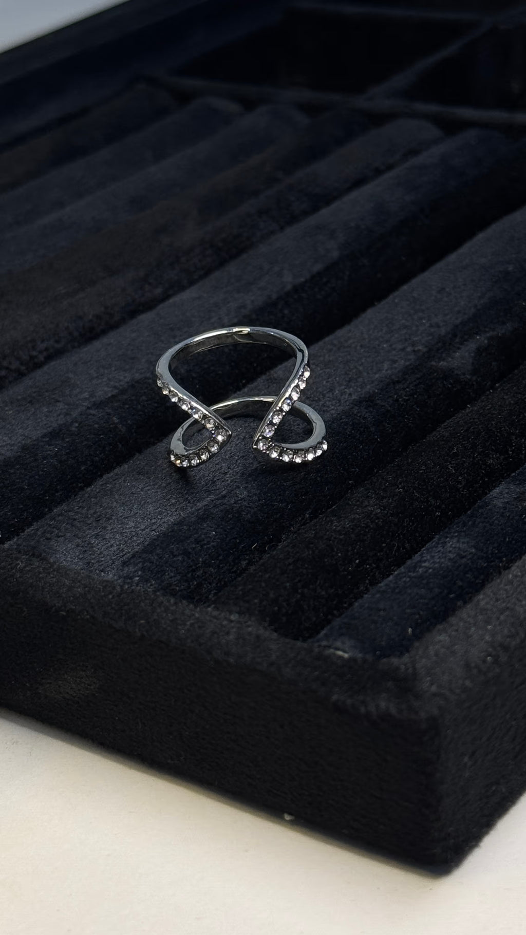 Silver Infinity Interlocking Stone Ring - View 8 - Shop Aizel