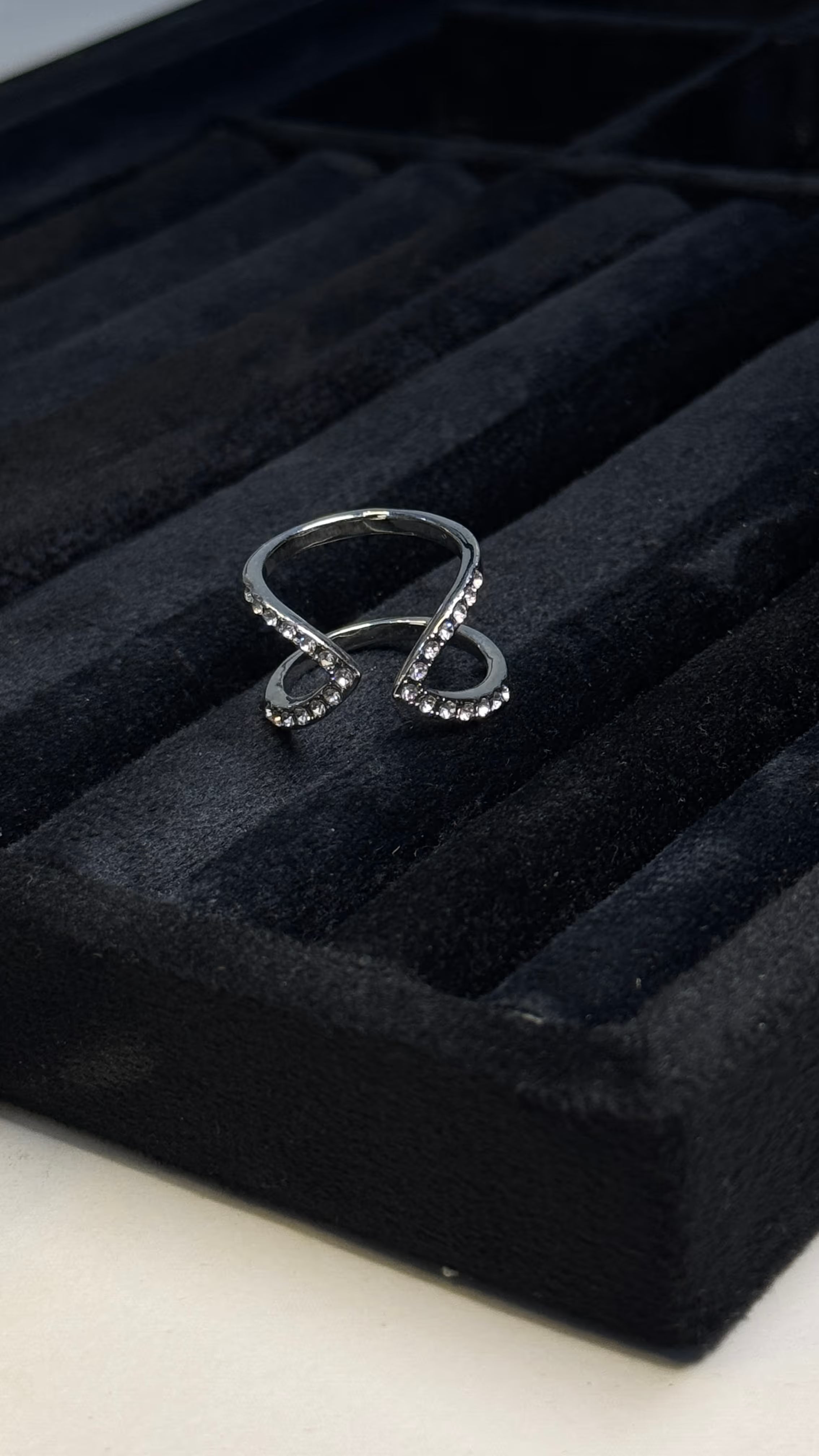 Silver Infinity Interlocking Stone Ring - View 8 - Shop Aizel