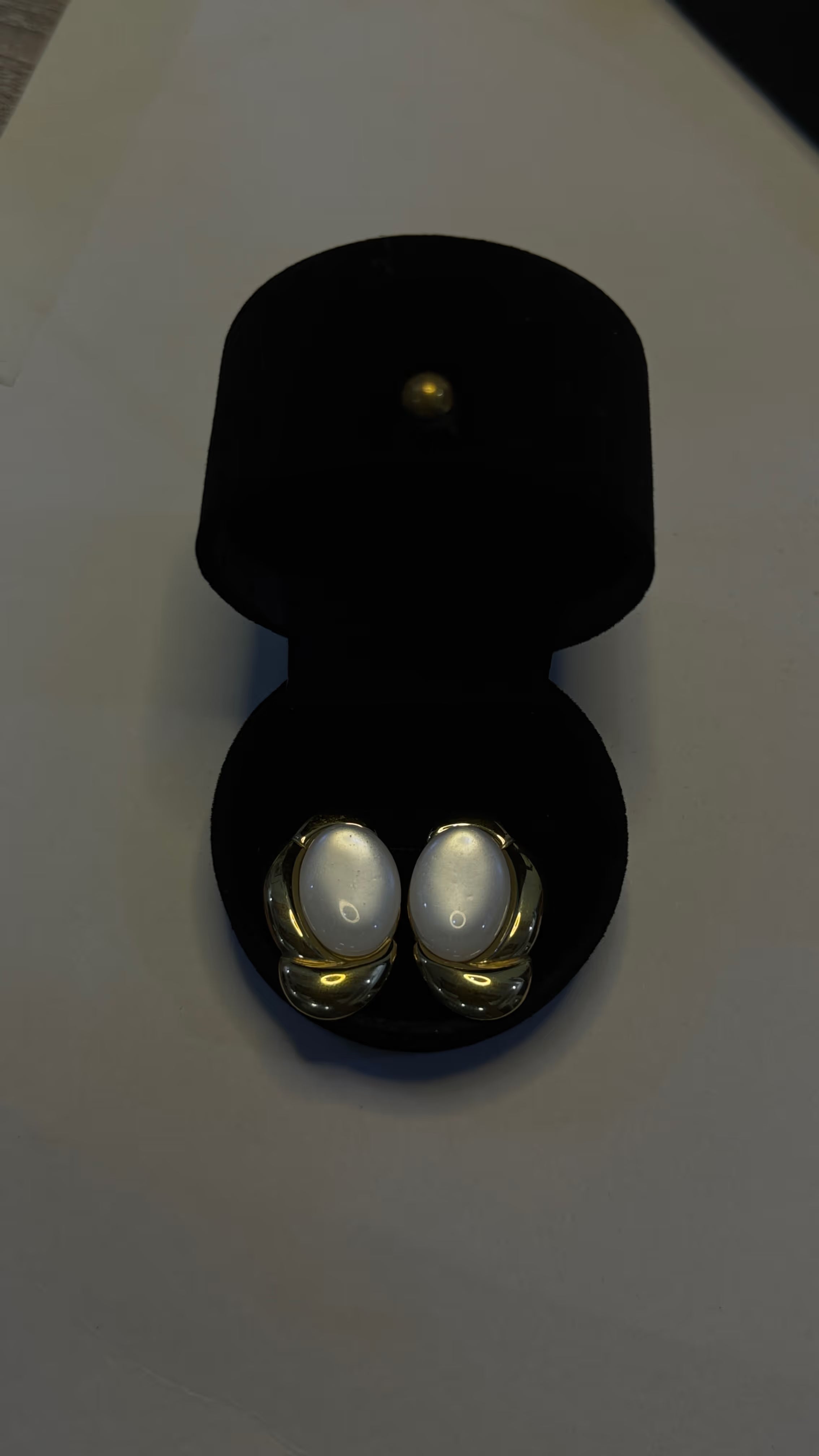Gold Oval Statement Stud Earrings - View 3 - Shop Aizel