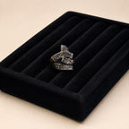 Gold Black Crystal Bypass Statement Ring - View 3 - Shop Aizel