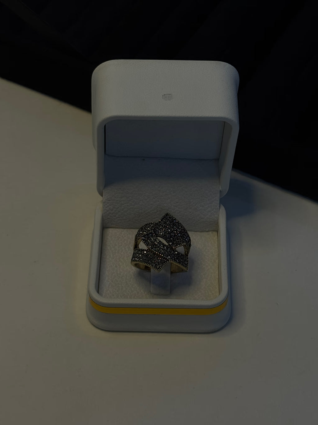 Gold Black Crystal Bypass Statement Ring - View 9 - Shop Aizel