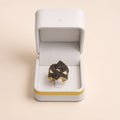 Gold Black Crystal Bypass Statement Ring - View 1 - Shop Aizel