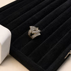 Gold Black Crystal Bypass Statement Ring - View 5 - Shop Aizel