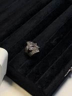 Gold Black Crystal Bypass Statement Ring - View 11 - Shop Aizel
