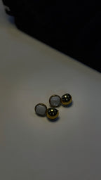 Gold Mother of Pearl Drop Earrings - View 6 - Shop Aizel