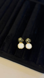 Gold Mother of Pearl Drop Earrings - View 8 - Shop Aizel