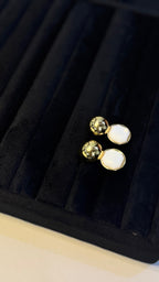 Gold Mother of Pearl Drop Earrings - View 9 - Shop Aizel
