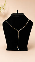 Blue Stone Lariat Drop Pendant Necklace - View 1 - Shop Aizel